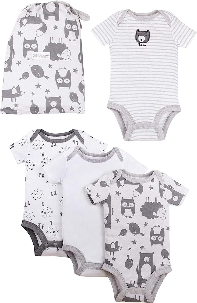 Lamaze Organic Baby baby girls Organic Baby/Toddler Girl, Boy, Unisex Gift Sets Shirt, Gray, Newborn US - Image 1